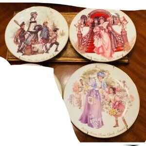 1999-2001 AVON Collectors Rose Circle Award Plates (set of 3) 8.5", New in box